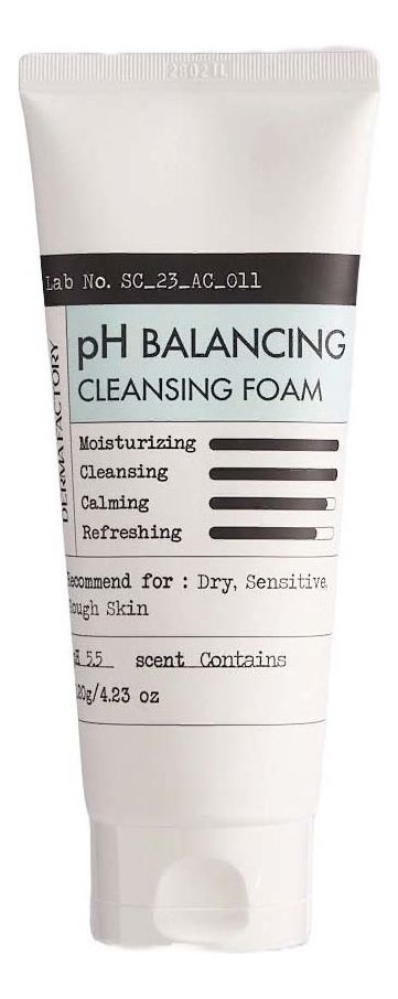 Низкокислотная пенка для умывания  Derma Factory PH Balancing Cleansing Foam 