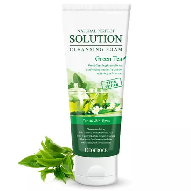 Пенка для умывания с зеленым чаем Deoproce Natural Perfect Solution Cleansing Foam Green Tea