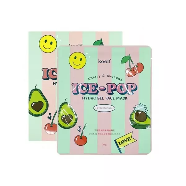 Гидрогелевая маска для лица с вишней и авокадо KOELF Cherry & Avocado Ice-Pop Hydrogel Face Mask